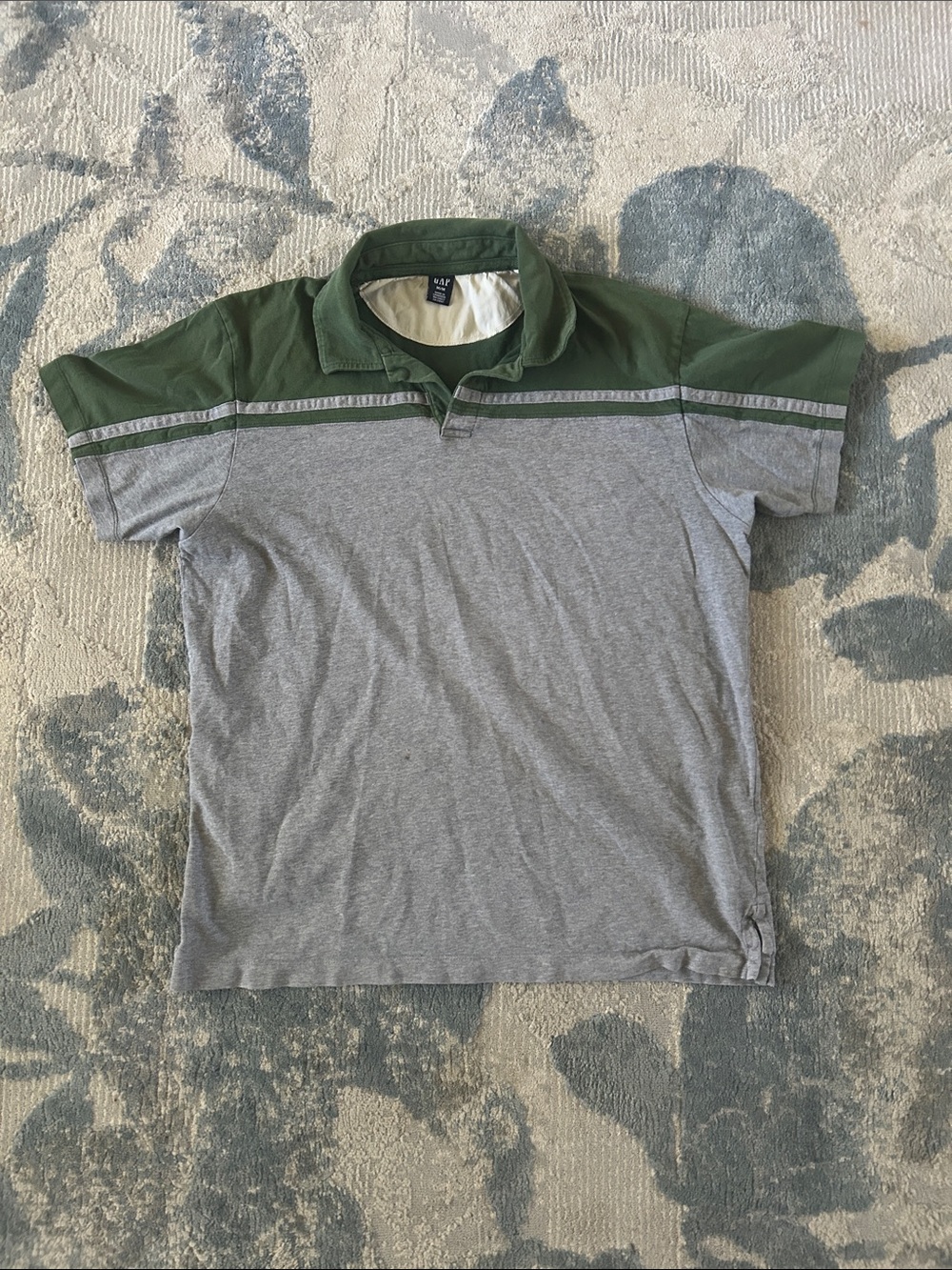 GAP Two-Tone Polo Shirt - Green & Gray
